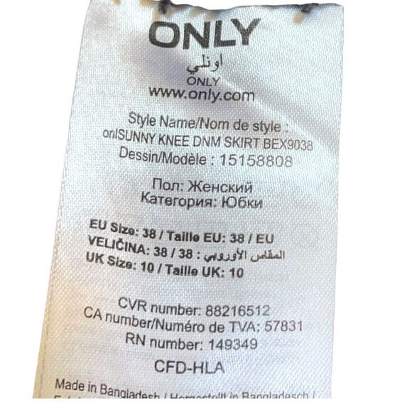 ONLY Sunny Black Denim Knee Length Skirt - Picture 12 of 13